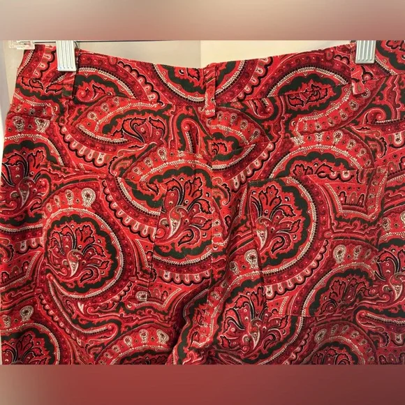 Etcetera Red Paisley Cotton Pants - Picture 12 of 16